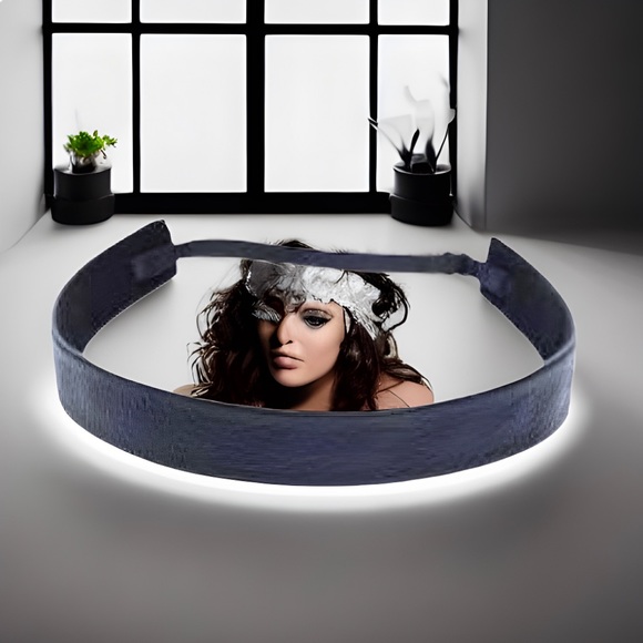 BLACK LEATHER PEBBLED HEADBAND NWT - Picture 8 of 9